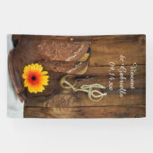 Cowboystiefel, Daisy und Horse Bit Country Wedding Banner (Horizontal)