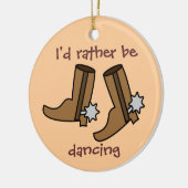 Cowboystiefel eher tanzen Land-Western Keramik Ornament (Links)