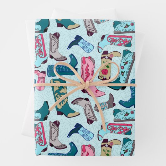 Cowboystiefel Geschenkpapier Set (Beispiel)