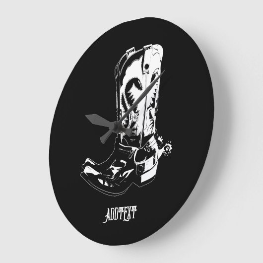 Cowboystiefel Große Wanduhr (Winkel)