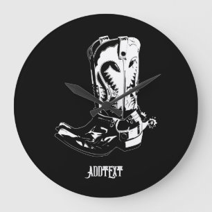 Cowboystiefel Große Wanduhr