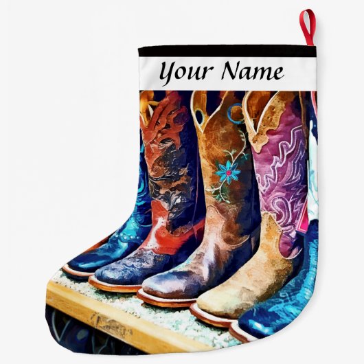 Cowboystiefel Großer Weihnachtsstrumpf (Rückseite)