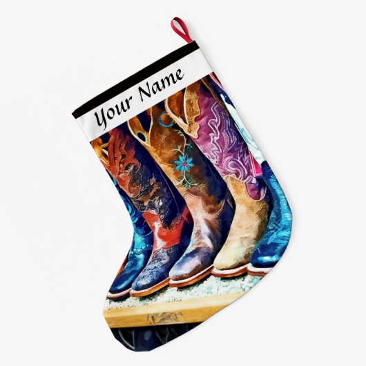 Cowboystiefel Großer Weihnachtsstrumpf (Rückseite (Hängend))