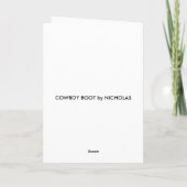 COWBOYSTIEFEL KARTE (Rückseite)