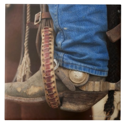 Cowboystiefel mit Sporn Fliese (Vorderseite)