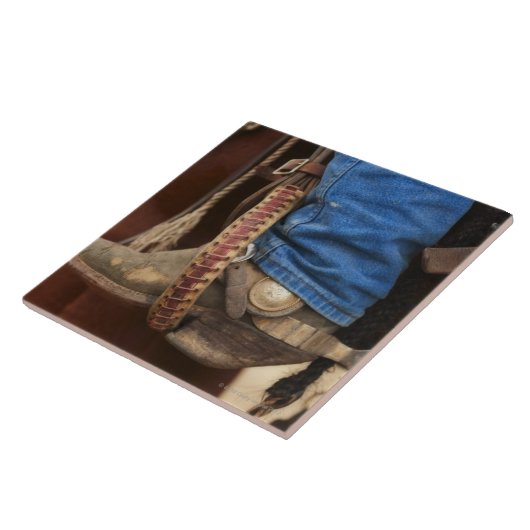 Cowboystiefel mit Sporn Fliese (Seite)