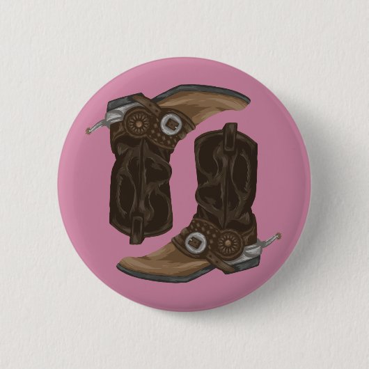 Cowboystiefel-Muster Button (Vorderseite)