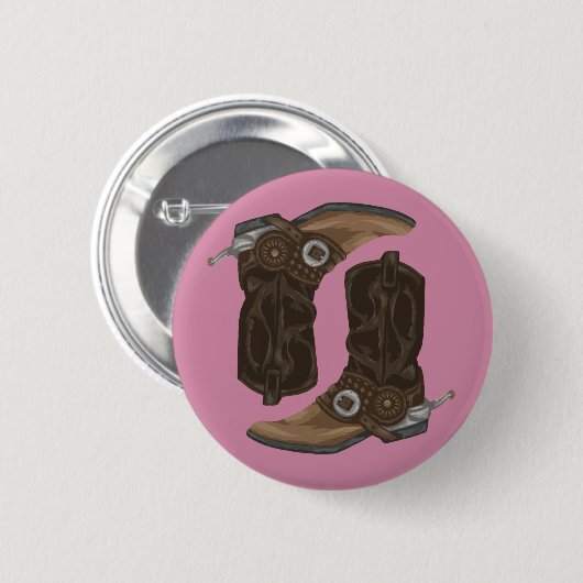 Cowboystiefel-Muster Button (Vorne & Hinten)
