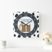 Cowboystiefel-Uhr Quadratische Wanduhr (Zuhause)