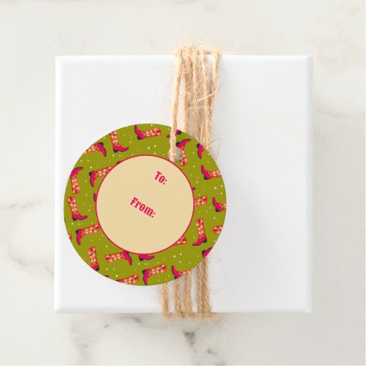 Cowboystiefel und Blume Geschenkanhänger (Beispiel)