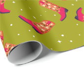Cowboystiefel und Blume Geschenkpapier (Rolleneckpunkt)