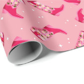 Cowboystiefel und Blume Geschenkpapier (Rolleneckpunkt)