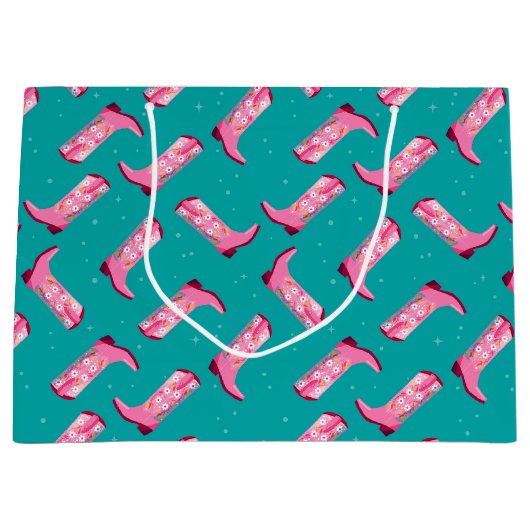 Cowboystiefel und Blume Große Geschenktüte (Vorderseite)