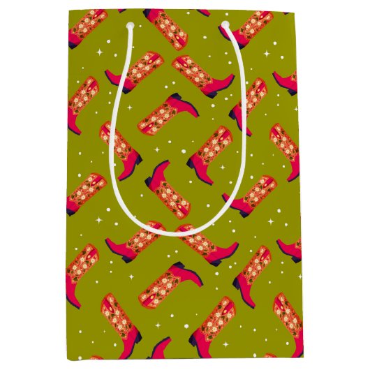 Cowboystiefel und Blume Mittlere Geschenktüte (Vorderseite)