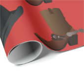 Cowboystiefel-und Hut-Geburtstag Geschenkpapier (Rolleneckpunkt)
