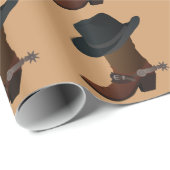Cowboystiefel und Hut Geschenkpapier (Rolleneckpunkt)