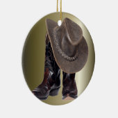 Cowboystiefel und Hut Keramik Ornament (Rechts)