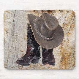 Cowboystiefel und Hut Mousepad