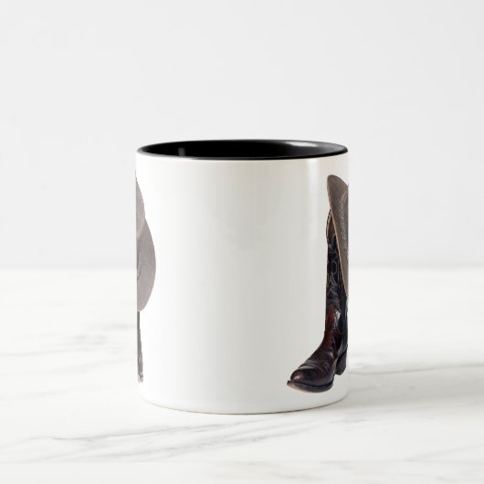 Cowboystiefel und Hut Zweifarbige Tasse (Mittel)