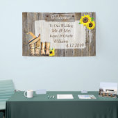 Cowboystiefel und Sonnenblumenhochzeit Banner (Messeveranstaltung)