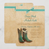 Cowboystiefel und Spitze-Hochzeits-Einladung Einladung (Vorne/Hinten)