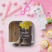 Cowboystiefel Western Hochzeit Pappteller (Party)