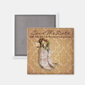 Cowboystiefel Western Hochzeit Save the Date Magnet (Vorderseite/Rückseite)