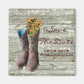 Cowboystiefel Western Hochzeit Save the Date Magnet (Vorne)