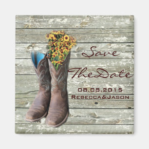 Cowboystiefel Western Hochzeit Save the Date Magnet