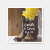Cowboystiefel Western Hochzeit Serviette (Vorderseite)