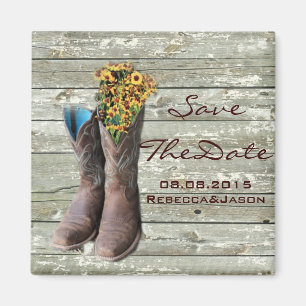 Cowboystiefel-Westernland, das Save the Date Magnet