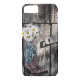 Cowboystiefel-Westernland der rustikalen Scheune iPhone 8/7 Hülle