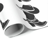 Cowboystiefelhut Geschenkpapier (Rolleneckpunkt)
