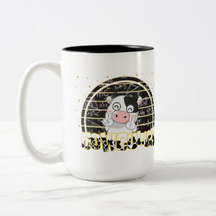 Cowculus Funny Animals Kuh liebt Lehrer Schüler Zweifarbige Tasse