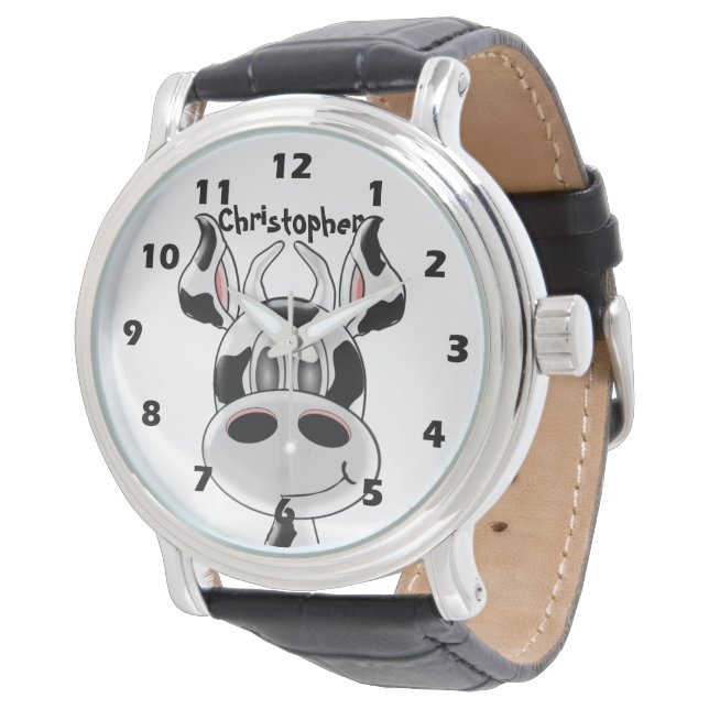 Cowdesign nur Namen hinzufügen Armbanduhr (Schrägansicht)