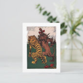 Cowerdly Lion und Tiger Postkarte (Stehend Vorderseite)