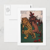 Cowerdly Lion und Tiger Postkarte (Vorne/Hinten)