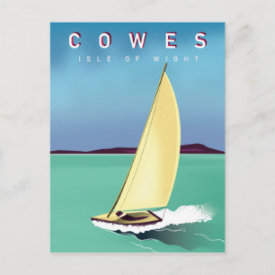 Cowes Isle of Wight Reiseplakatdruck. Postkarte