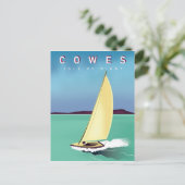 Cowes ist eine Art Reiseplakat. Postkarte (Stehend Vorderseite)