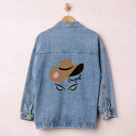 Cowgal Hat Cat Eyes Denim Jacket Jeansjacke (Hangar)
