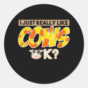 Cowgift Farmer Animal Lover Farmer Cow Runder Aufkleber