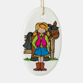 Cowgirl2 Keramik Ornament (Rechts)