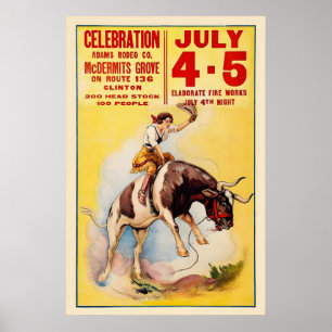Cowgirl930er Western-Rodeo-Feier Vintage Poster