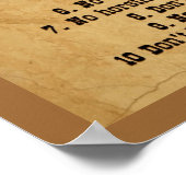 Cowgirl 10 Gebote Poster (Ecke)