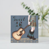 Cowgirl 16 . Geburtstag Party Einladung (Stehend Vorderseite)