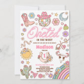 Cowgirl 1. Geburtstag Eins im West Party Einladung (Vorderseite)