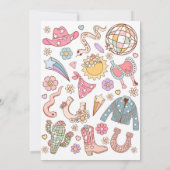 Cowgirl 1. Geburtstag Eins im West Party Einladung (Rückseite)