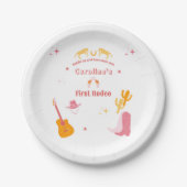 Cowgirl 1. Geburtstag Erster Rodeo Pappteller (Vorderseite)