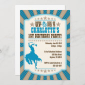 Cowgirl 1. Geburtstag Party Einladung (Vorne/Hinten)