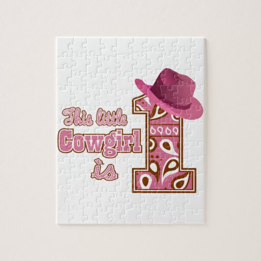 Cowgirl 1. Geburtstag Puzzle (Vertikal)